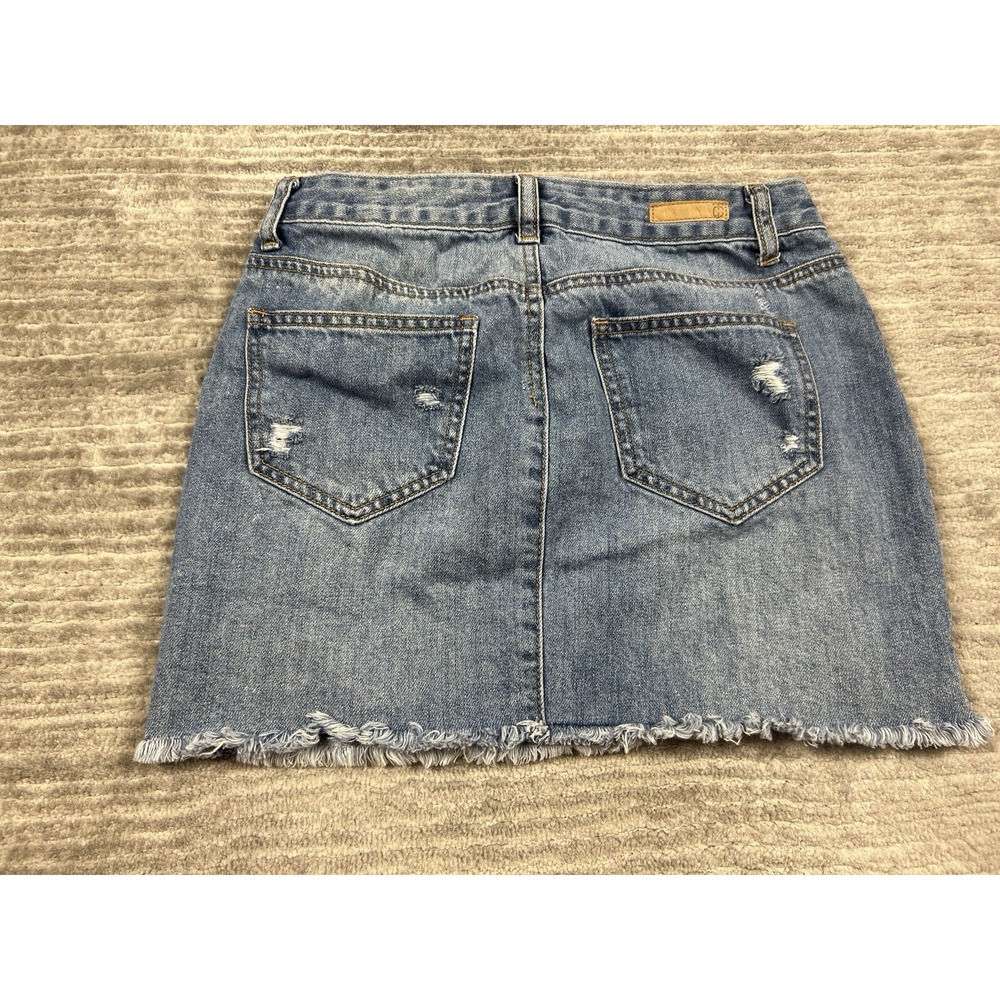 True Craft Skirt Juniors 3 Blue Denim‎ Mini 100% Cotton Casual - Picture 9 of 12